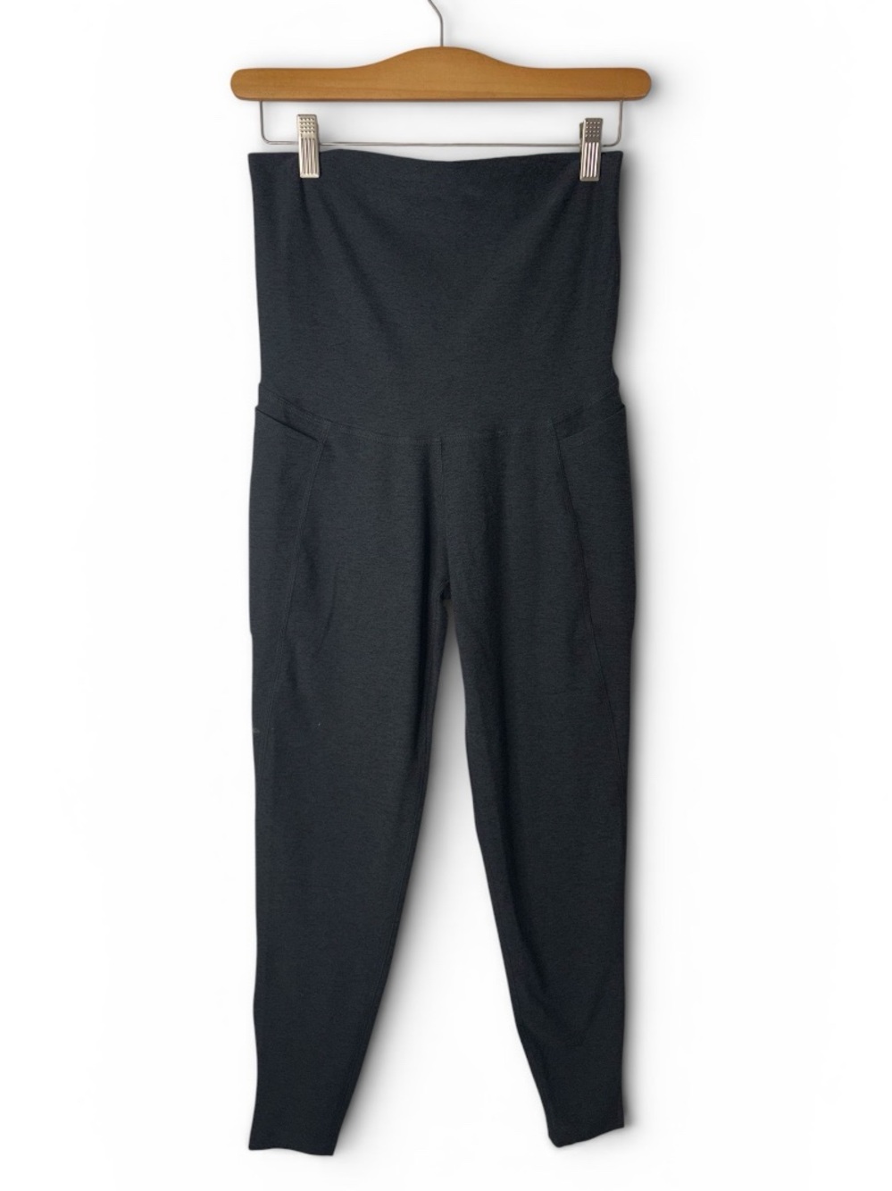 Beyond The Bump Maternity Active Leggings Dark Grey Size L High Waist Pockets